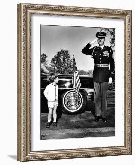 John F Kennedy Jr Look Up at Sgt-null-Framed Photo