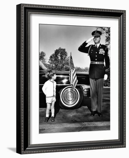 John F Kennedy Jr Look Up at Sgt-null-Framed Photo