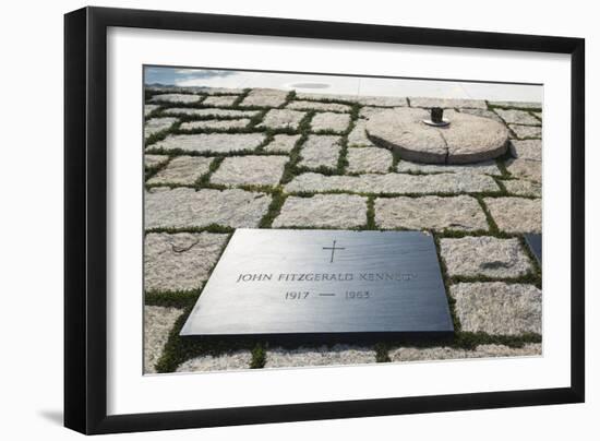 John F Kennedy's Grave in Arlington National Cemetery.-Jon Hicks-Framed Photographic Print