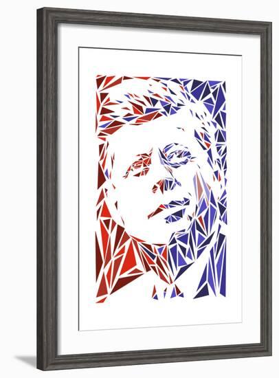 John F Kennedy-Cristian Mielu-Framed Art Print