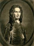 Portrait of French Mathematician Abraham De Moivre, 1736-John Faber-Framed Giclee Print