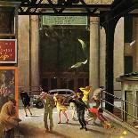 "Department Store at Christmas" Saturday Evening Post Cover, December 6, 1952-John Falter-Giclee Print