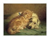 Kitten and Puppy-John Fitz Marshall-Premium Giclee Print