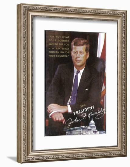 John Fitzgerald Kennedy President of the USA 1961-1963-null-Framed Photographic Print