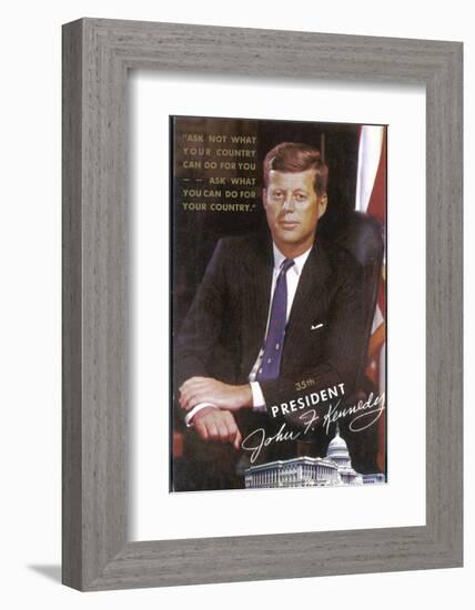 John Fitzgerald Kennedy President of the USA 1961-1963-null-Framed Photographic Print