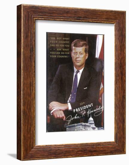 John Fitzgerald Kennedy President of the USA 1961-1963-null-Framed Photographic Print