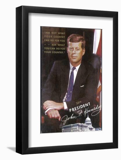 John Fitzgerald Kennedy President of the USA 1961-1963-null-Framed Photographic Print