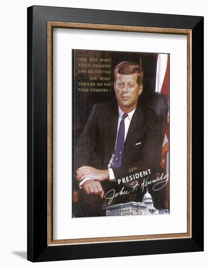 John Fitzgerald Kennedy President of the USA 1961-1963-null-Framed Photographic Print