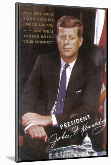 John Fitzgerald Kennedy President of the USA 1961-1963-null-Mounted Photographic Print