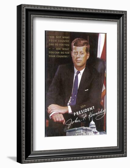 John Fitzgerald Kennedy President of the USA 1961-1963-null-Framed Photographic Print