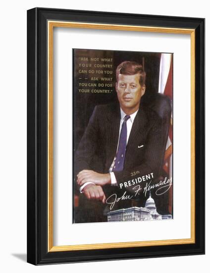 John Fitzgerald Kennedy President of the USA 1961-1963-null-Framed Photographic Print