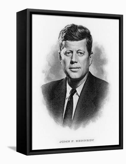 John Fitzgerald Kennedy President of the USA 1961-1963-null-Framed Stretched Canvas