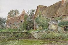 Thatched Cottages and Cottage Gardens, 1881 (W/C and Graphite on Paper)-John Fulleylove-Giclee Print