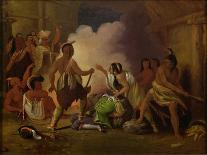 The Baptism of Pocahontas at Jamestown, Virginia, 1613-John Gadsby Chapman-Framed Premier Image Canvas