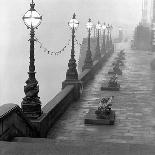 Lamp Posts and Benches by the River Thames-John Gay-Framed Giclee Print