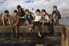Boys Fishing, 1880-John George Brown-Giclee Print