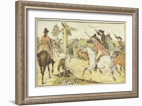 John Gilpin (Colour Litho)-Randolph Caldecott-Framed Giclee Print