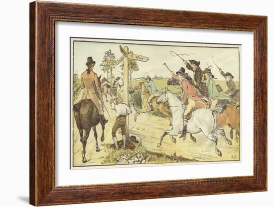 John Gilpin (Colour Litho)-Randolph Caldecott-Framed Giclee Print