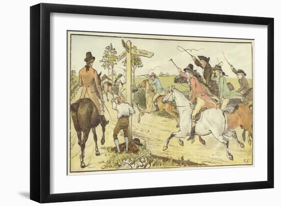 John Gilpin (Colour Litho)-Randolph Caldecott-Framed Giclee Print