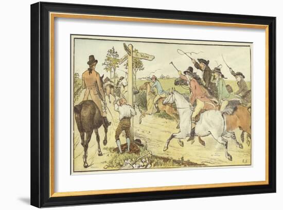 John Gilpin (Colour Litho)-Randolph Caldecott-Framed Giclee Print