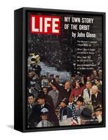 John Glenn, with Wife and VP Johnson During Ticker Tape Parade, March 9, 1962-Ralph Morse-Framed Premier Image Canvas