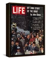 John Glenn, with Wife and VP Johnson During Ticker Tape Parade, March 9, 1962-Ralph Morse-Framed Premier Image Canvas