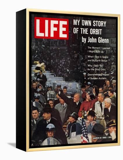 John Glenn, with Wife and VP Johnson During Ticker Tape Parade, March 9, 1962-Ralph Morse-Framed Premier Image Canvas
