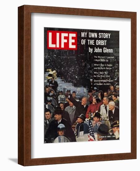 John Glenn, with Wife and VP Johnson During Ticker Tape Parade, March 9, 1962-Ralph Morse-Framed Photographic Print