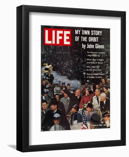 John Glenn, with Wife and VP Johnson During Ticker Tape Parade, March 9, 1962-Ralph Morse-Framed Photographic Print