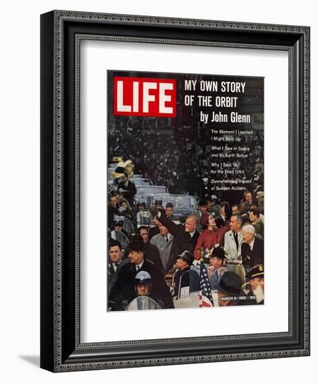 John Glenn, with Wife and VP Johnson During Ticker Tape Parade, March 9, 1962-Ralph Morse-Framed Photographic Print