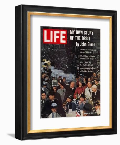 John Glenn, with Wife and VP Johnson During Ticker Tape Parade, March 9, 1962-Ralph Morse-Framed Photographic Print