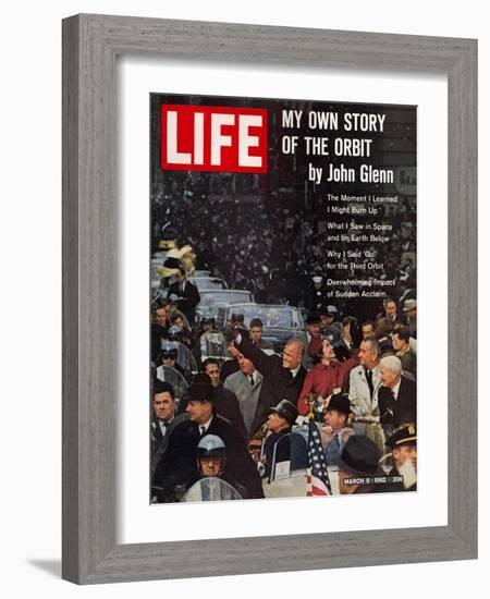 John Glenn, with Wife and VP Johnson During Ticker Tape Parade, March 9, 1962-Ralph Morse-Framed Photographic Print