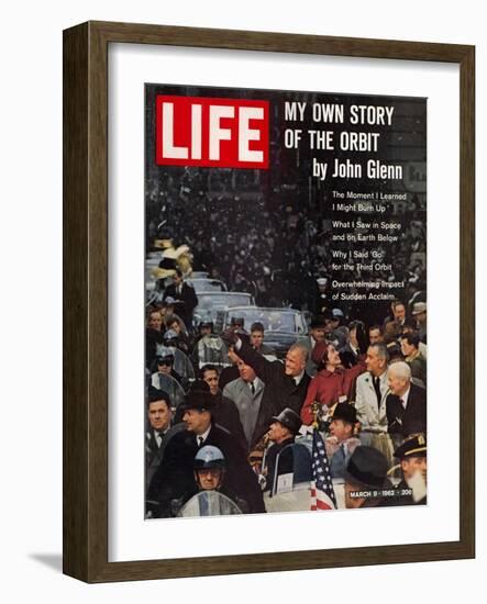 John Glenn, with Wife and VP Johnson During Ticker Tape Parade, March 9, 1962-Ralph Morse-Framed Photographic Print