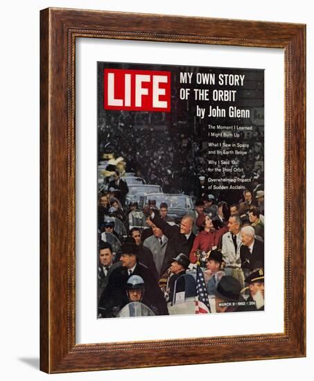 John Glenn, with Wife and VP Johnson During Ticker Tape Parade, March 9, 1962-Ralph Morse-Framed Photographic Print