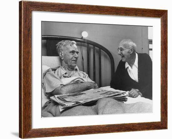 John H. Heblich Visiting Elderly Man in Bed with Broken Hip-Francis Miller-Framed Photographic Print