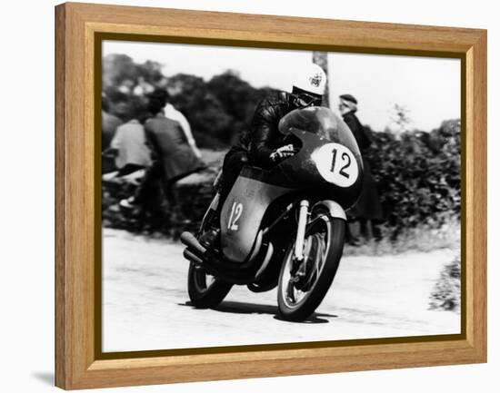 John Hartle Winning the Isle of Man Junior Tt, on an Mv Agusta, 1960-null-Framed Premier Image Canvas