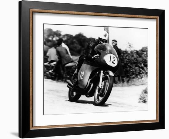 John Hartle Winning the Isle of Man Junior Tt, on an Mv Agusta, 1960-null-Framed Photographic Print