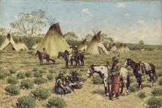 Sioux Encampment, Porcupine, 1910-John Hauser-Framed Premier Image Canvas
