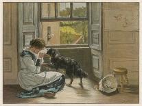 Weeping Girl Attracts the Sympathy of Her Dog-John Henry-Photographic Print