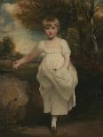 Jeune femme et petit garçon tenant un chat-John Hoppner-Giclee Print