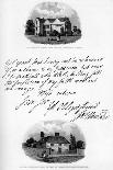 A Letter by John Howard, and a View of His Residence at Cardington, Mid-Late 18th Century-John Howard-Giclee Print