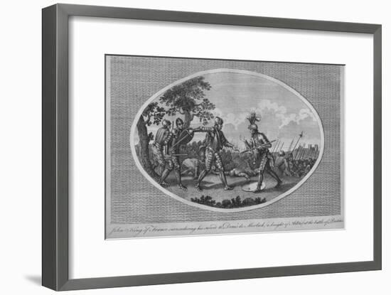 John II of France surrendering his sword to Denis de Morbeck at the Battle of Poitiers, 1356-Unknown-Framed Giclee Print