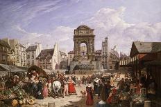 A View of the Market and Fountain of the Innocents, Paris-John James Chalon-Giclee Print