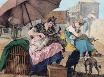 Dog Clippers on the Pont-Neuf, 1820 (Colour Litho)-John James Chalon-Framed Giclee Print