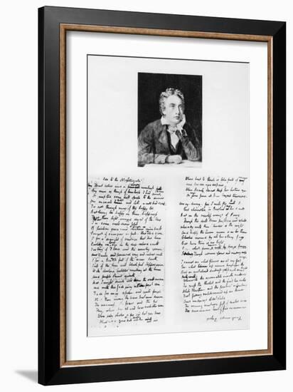 John Keats, English Poet, and His Ode to a Nightingale, 1819-Joseph Severn-Framed Giclee Print