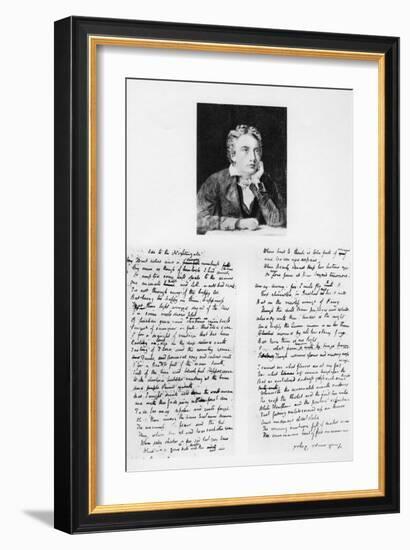 John Keats, English Poet, and His Ode to a Nightingale, 1819-Joseph Severn-Framed Giclee Print