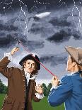 Benjamin Franklin Experimenting with Lightning-John Keay-Giclee Print