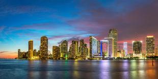 Florida, Miami Skyline at Dusk-John Kellerman-Laminated Photographic Print