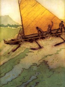 Big Surf at Waikiki, Hawaii by John Kelly