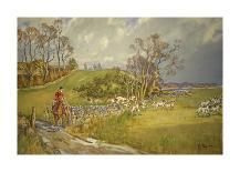 The Meynell - Evening Hunt from Eaton Wood-John King-Premium Giclee Print